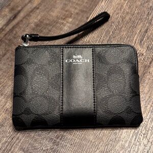 Coach Black Leather Wristlet